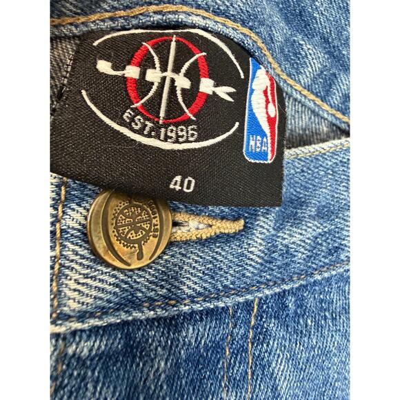 Vintage RARE Y2K Unk Denim NBA Jeans NBA Team Logo Patches Men Size 40 - Picture 4 of 13